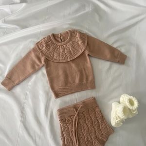 Baby Boy Long Sleeve Shirt with Shorts 2 piece set